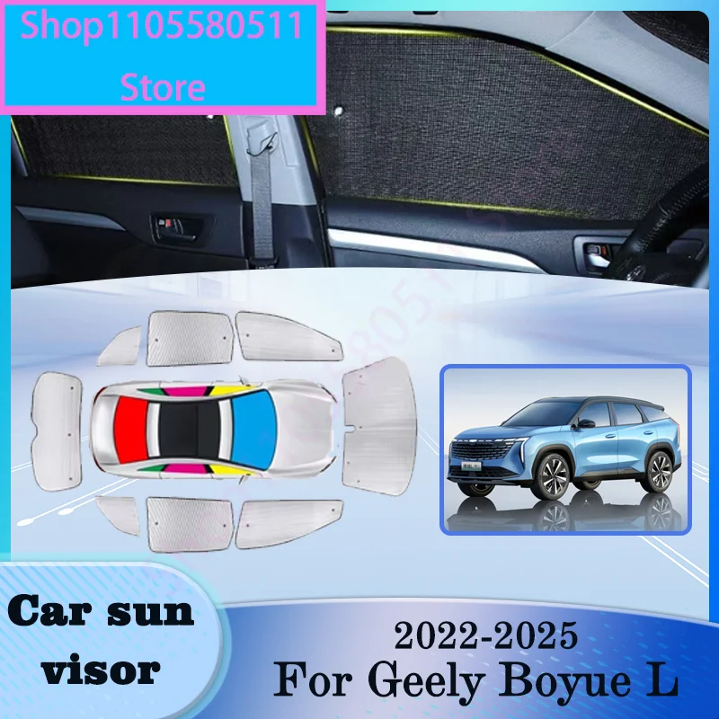 Protetor Solar para Carro Geely Boyue L Starray Atlas FX11 2022-2025, Visor de Para-brisa, Proteção Anti UV, Acessórios para Automóveis