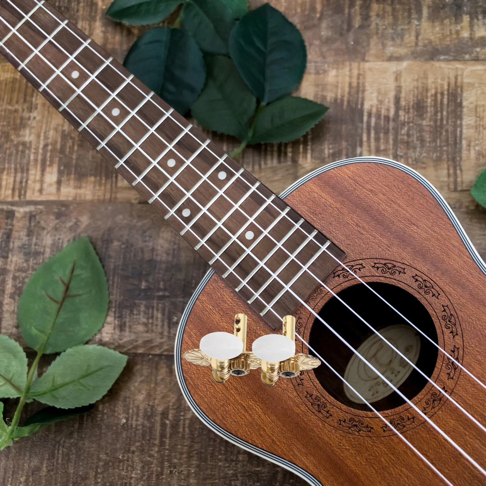 1Set Ukulele Tuning Pegs Brass Vintage Style Classic Guitar Tuners 2R2L Machine Heads Replacement Acoustic Guitar Tuner Pegs