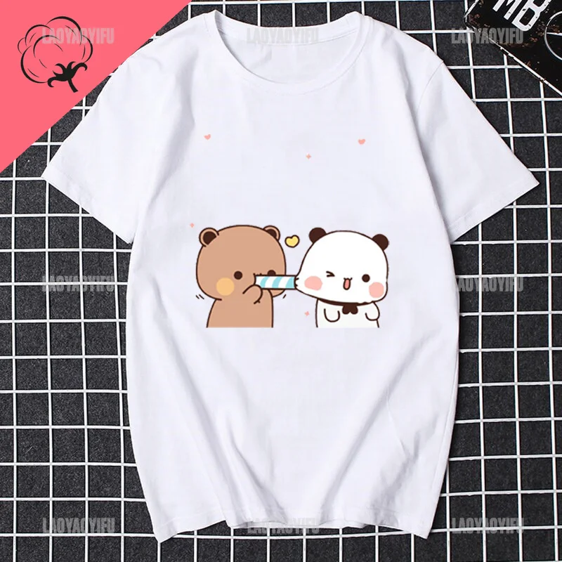 Bubu Dudu kawaii Pure cotton T Shirt Funny Comic Anime couple Top Graphic Comic Manga Unisex Summer Clothes Harajuku cartoon tee