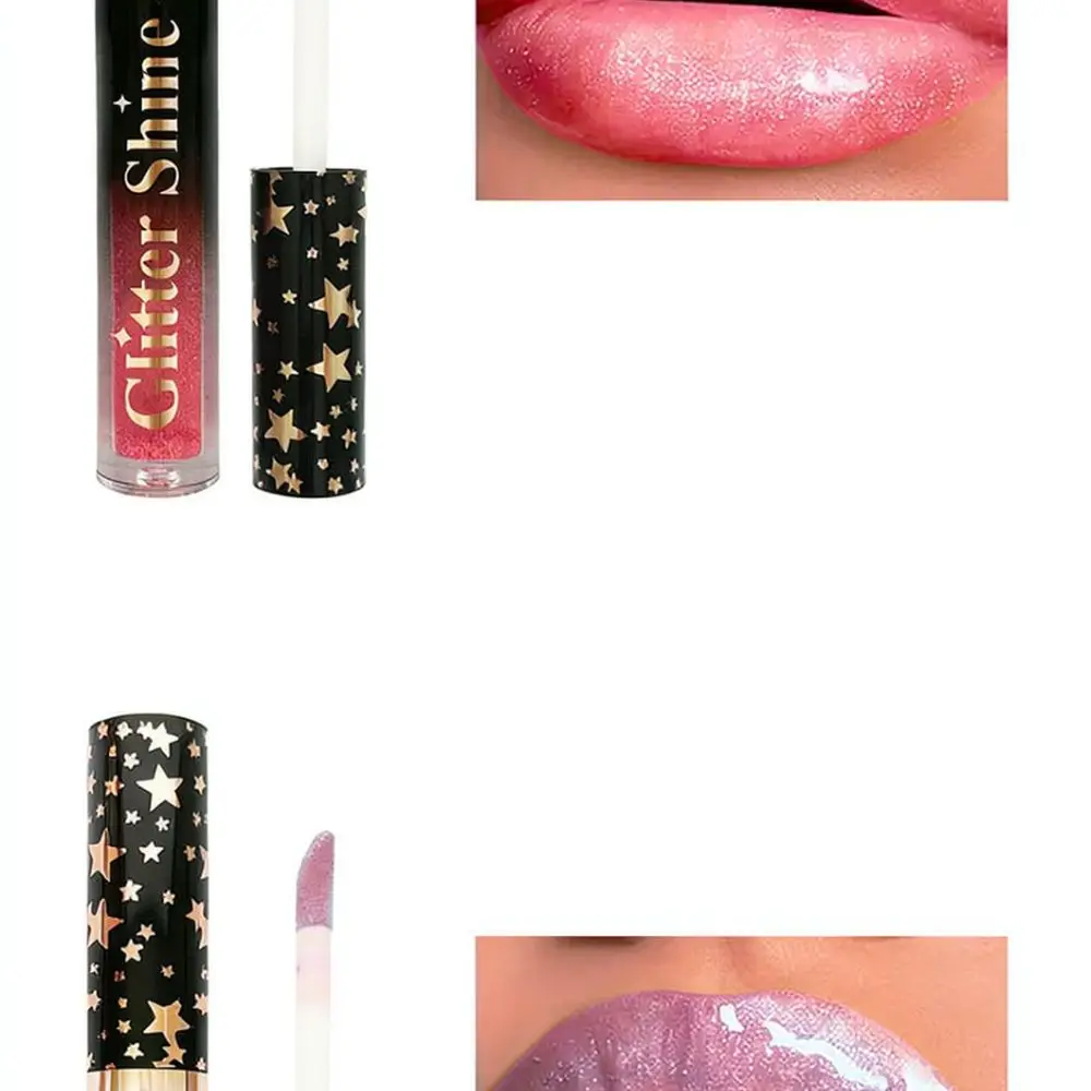 For Mirsist Sparkling Lip Gloss Set Crystal Diamond Liquid Lipstick Waterproof Mirror Finish Moisturizing Makeup Kit