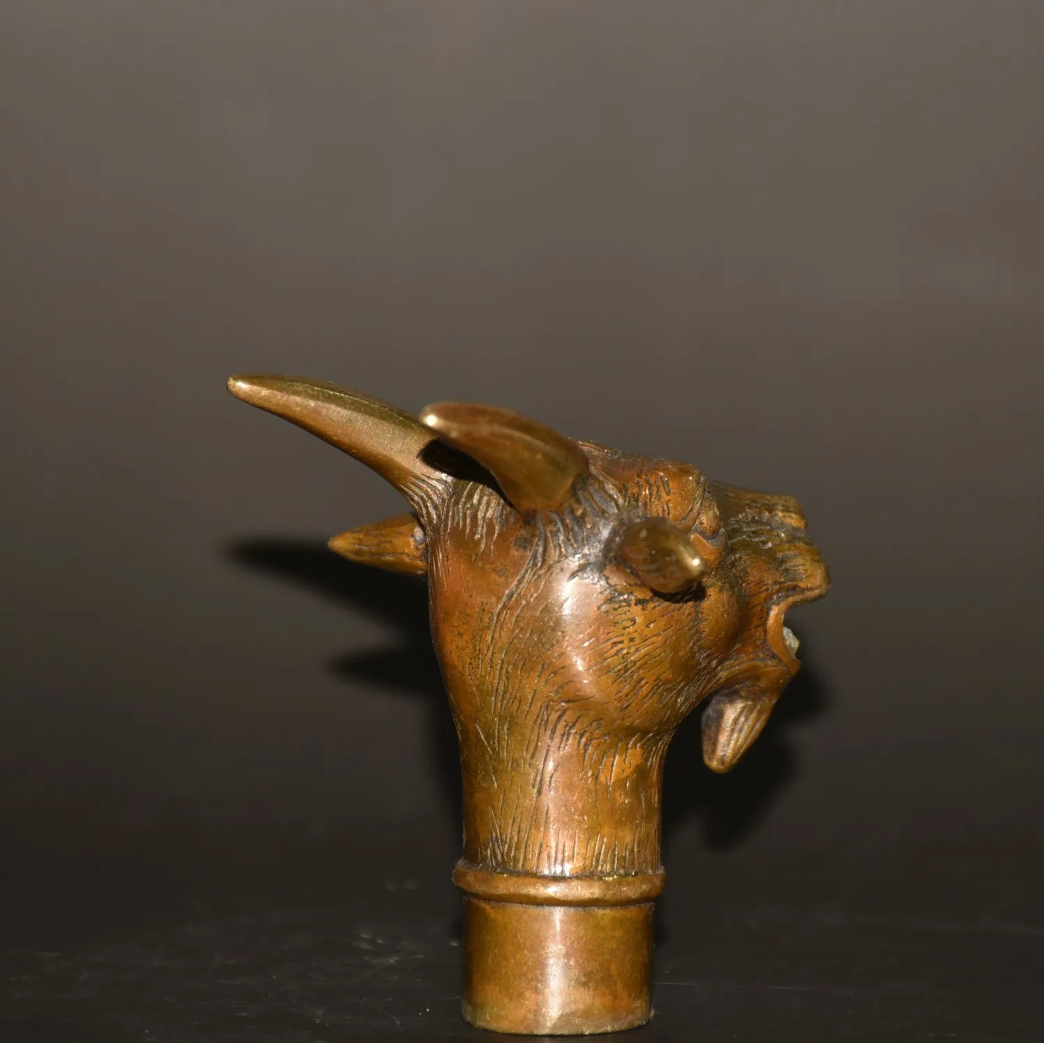 Pure copper zodiac sign, sheep crutch, staff head