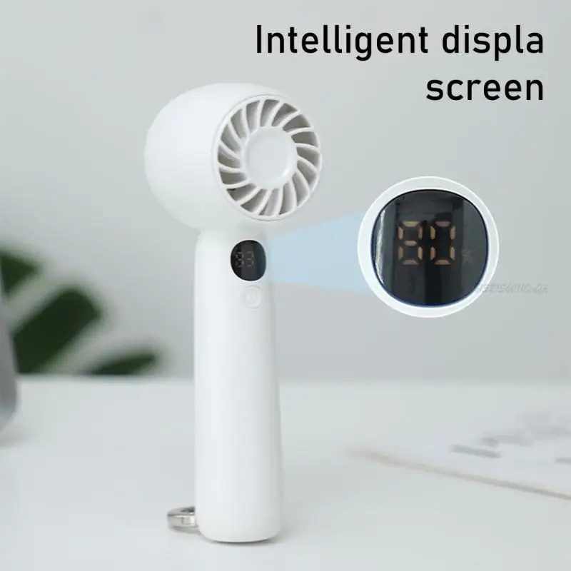 

27RB Mini Handheld Fan Digital Display Регулируемый 5 -скоростный USB Аккумулятор 1200 мАч для проезд