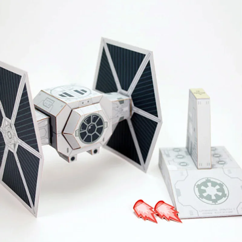 

TIE FIGHTER серая бумажная модель мини 3D фигурка куба рукоделие DIY дети и взрослые оригами искусство ручной работы ремесленные игрушки FC-013