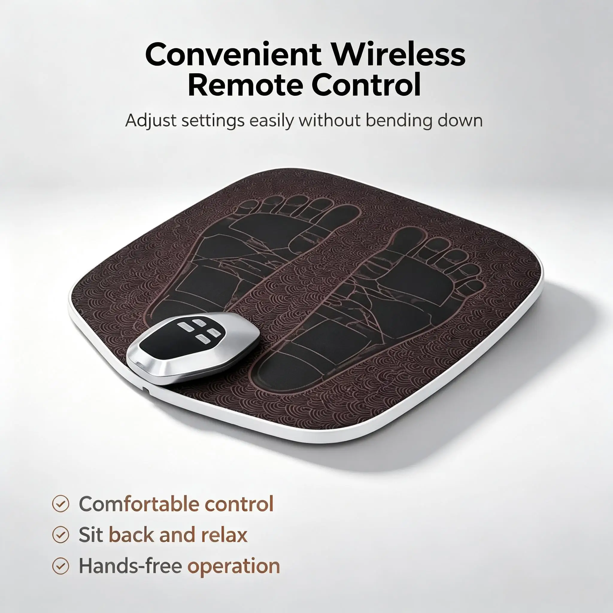 Wireless Remote Control EMS Foot Massage Mat Portable Electric Massager Pad for Home Office