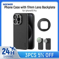 Neewer-funda de teléfono para Iphone 16 15 Pro, TPU + funda protectora de PC con placa trasera de lente de 17mm, adaptador de filtro de 67mm, jaula para teléfono