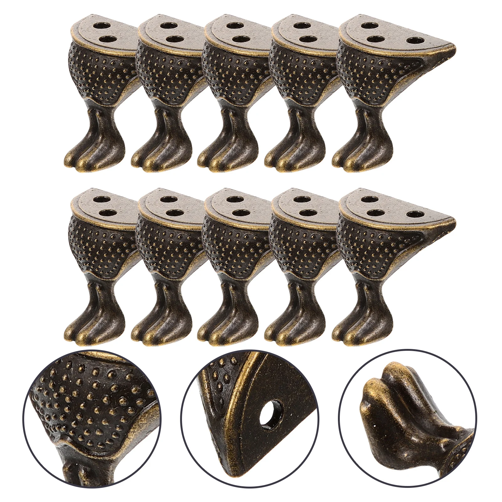 

10pcs Furniture Feet Metal Zinc Alloy Legs For Chair Sofa Couch Short Table Legs Replacement Dresser Support Protector