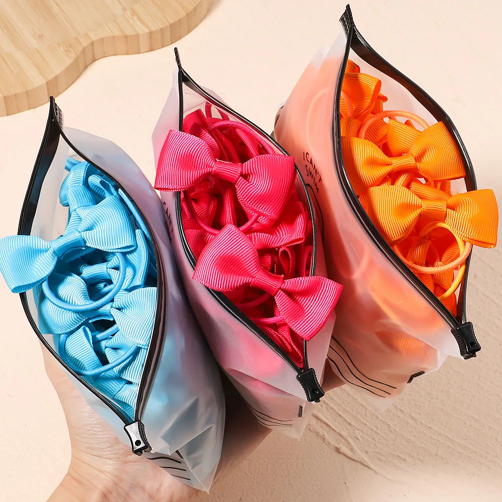 5/10/20Pcs/Lot Baby Bows Ribbon Hair Rubber for Girls Ties Elastic Hairbands Infants Pigtail Holders Hair Accessories Wholesale