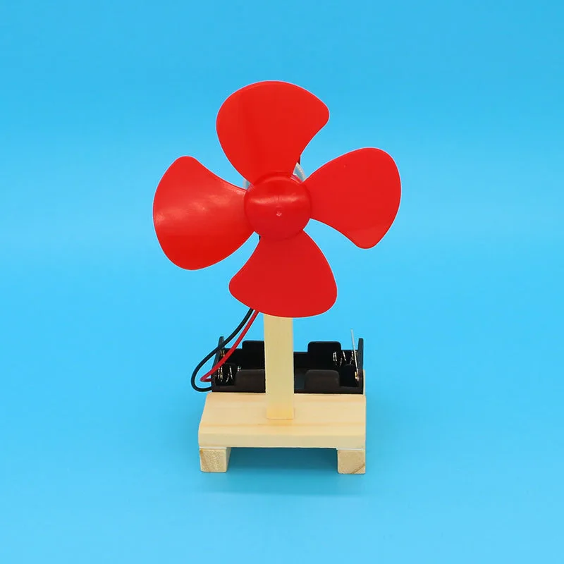 DIY Elementary School Kindergarten Science Experiment Model Puzzle Combination Toy with Small Electric Fan Puzzle Technology