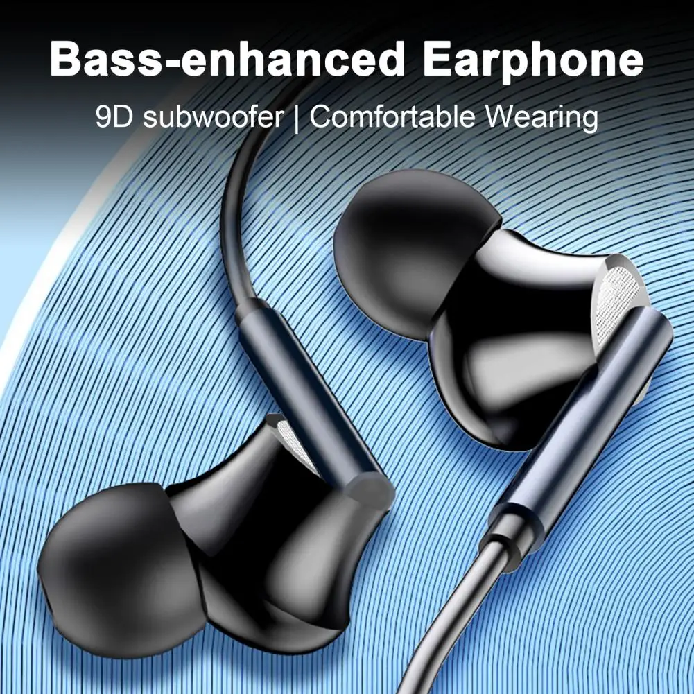 Sweat-proof Durable Earphone Headphone with Ergonomic Design Enhanced Wired Sport Earbuds Ergonomic Design 360-degree Surround