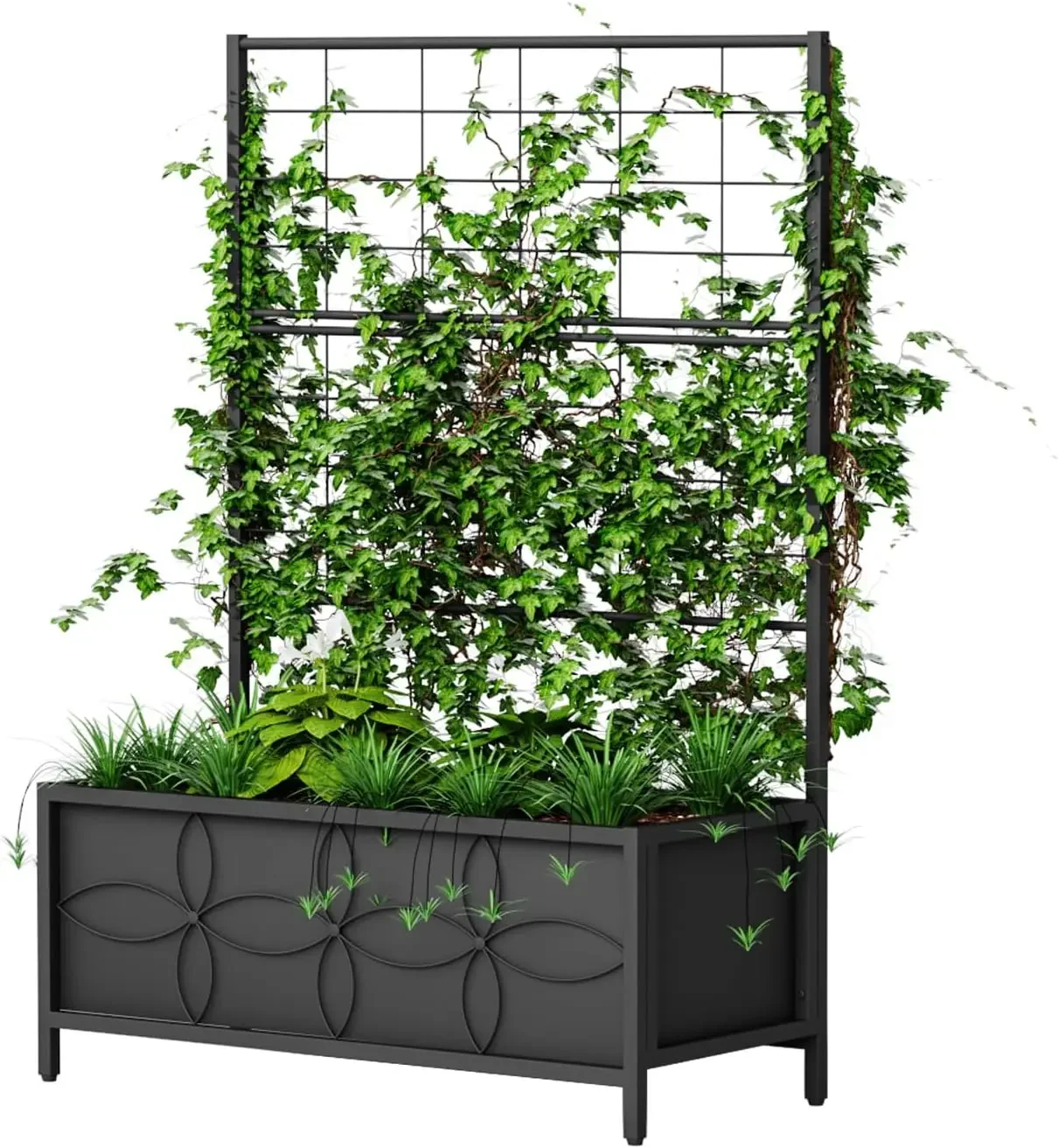 Sturdy Raised Garden Bed with Trellis (15.75