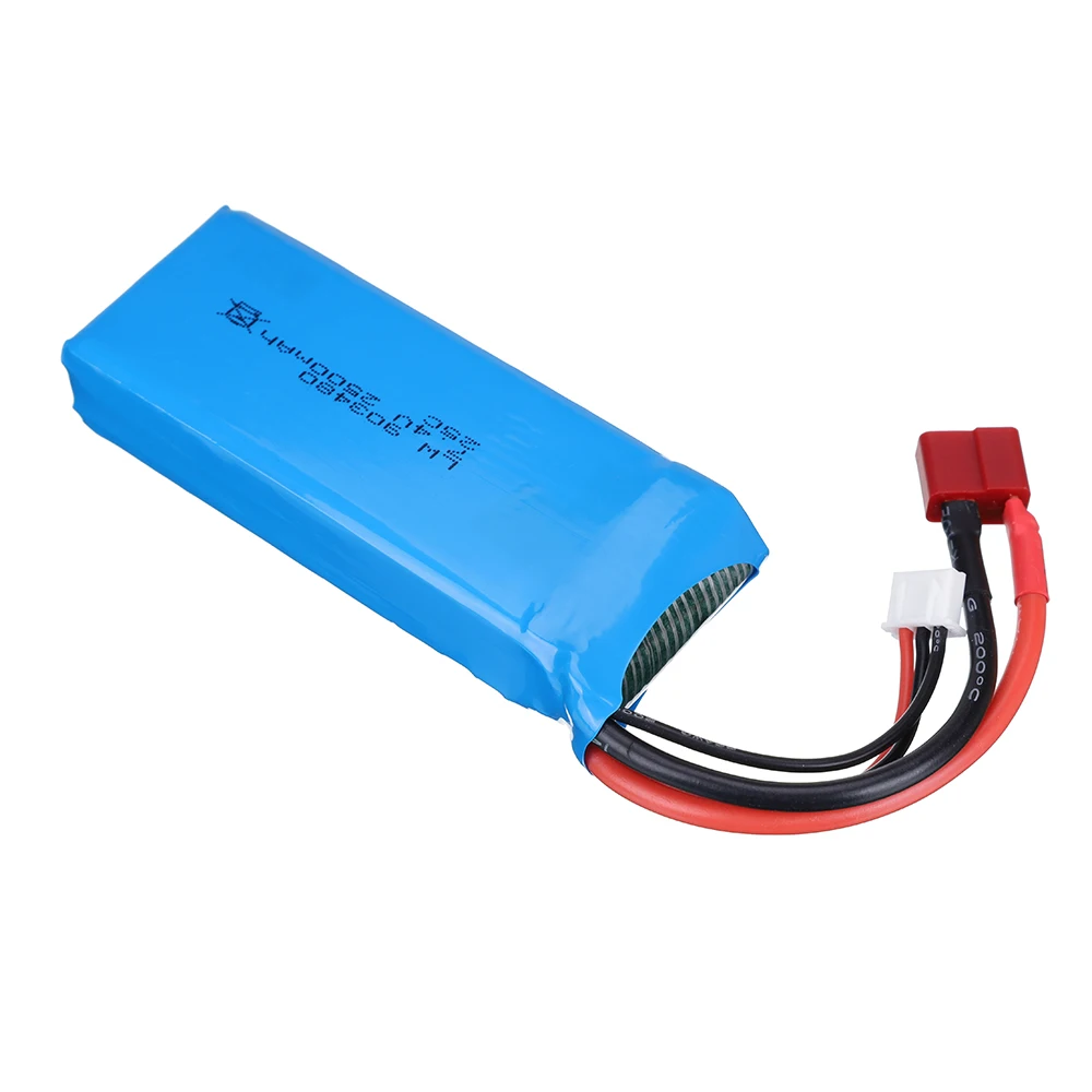 ต้นฉบับ 7.4V 2500mAh แบตเตอรี่ Lipo T Plug สําหรับ Wltoys 1/14 144001   RC Car Boat Lipo Battery สําหรับ Wltoys 144001   อะไหล่รถยนต์ 2S แบตเตอรี่