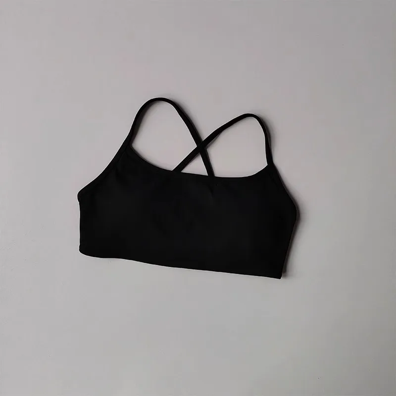 Damen Fitness-BH in Uni-Farbe, Weicher Rückenfreier Push-Up Gym-BH, Sport-Top mit Brustpolster, Yoga-BH, Sport-Crop-Top – Detail 4