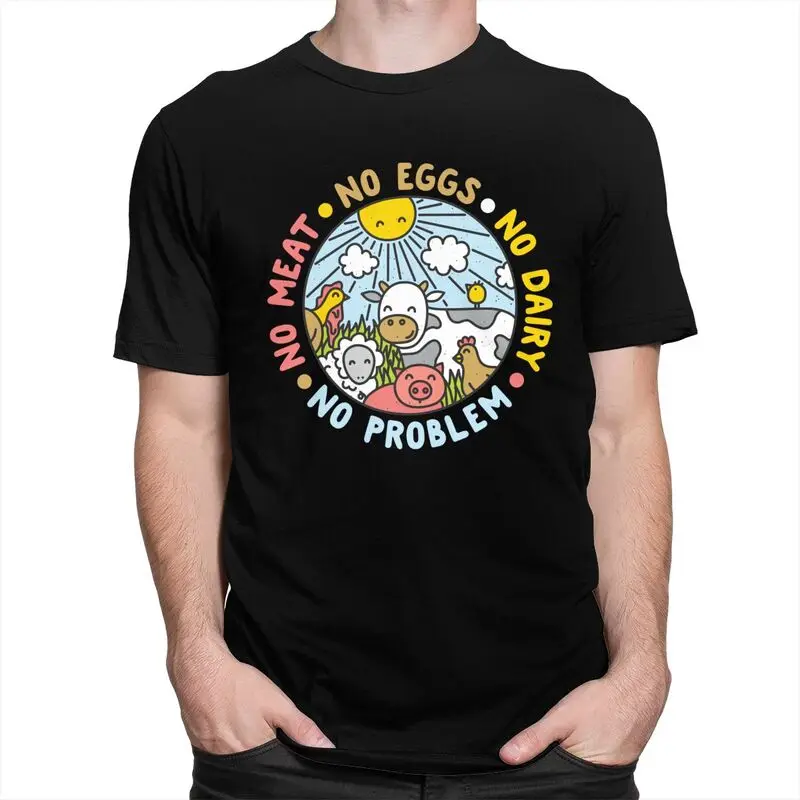 Custom Vegan Animals Are Friends Tshirt for Men Short Sleeve Casual T Shirt Cool Veganism T-shirt Slim Fit Pure Cotton Tees