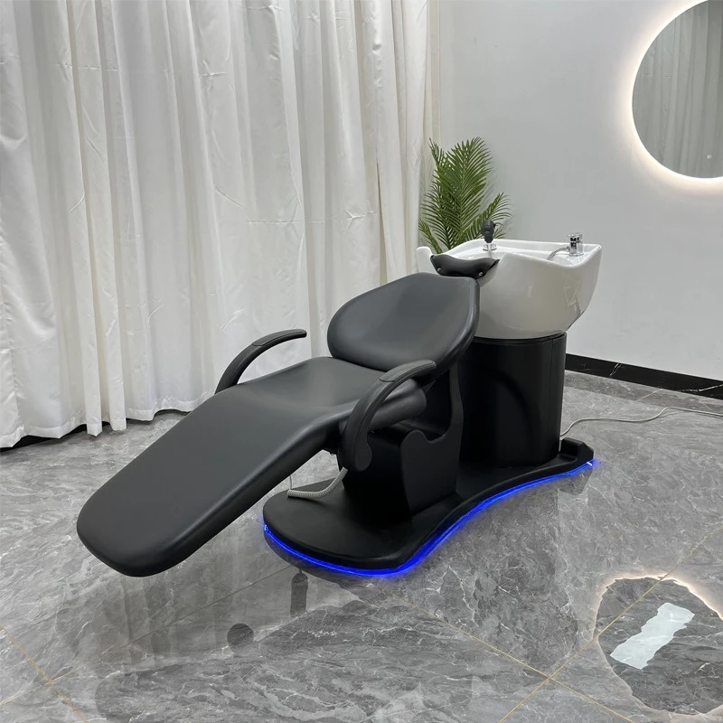 

Shampoo bed barber shop hair salon special high-end semi-lying silicone pillow ceramic basin