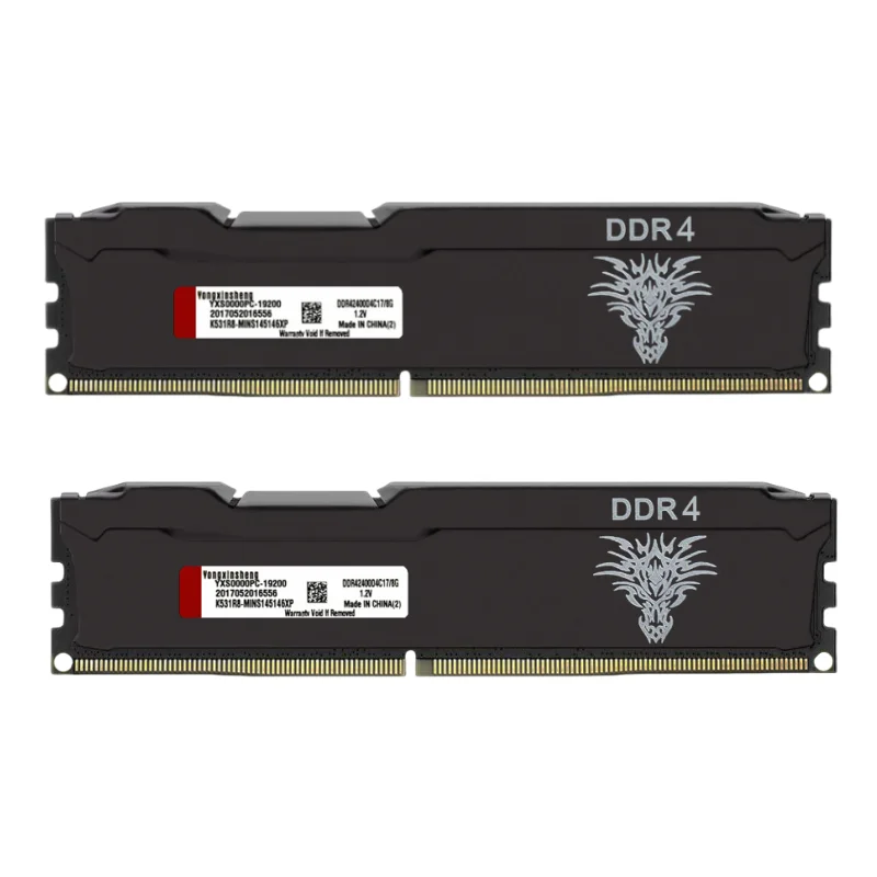 Yongxinsheng 16GB 2X8GB DDR4 RAM 2400MHz 288PIN Desktop Memory RAM PC4-19200MHz Cooling Vest Stick