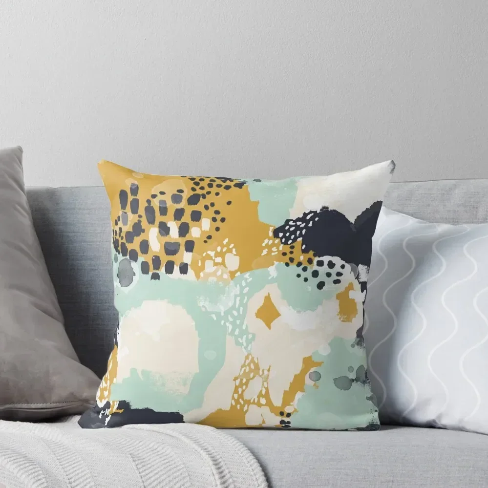 Tinsley - Modern abstract painting in bold, fresh colors Throw Pillow Cusions Cover Pillows Aesthetic pillow