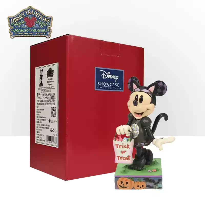 Disney fantasia feminina de Halloween, Mickey e Minnie Cat, abóbora, roupa feminina, ornamento, modelo Minnie, presente da coleção Toy, 2024