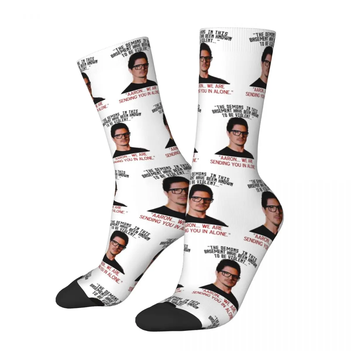 

Hip Hop Female Male Socks Zak Mission To Aaron Accessories Comfortable Funny Meme High Quality Stockings All Seasons