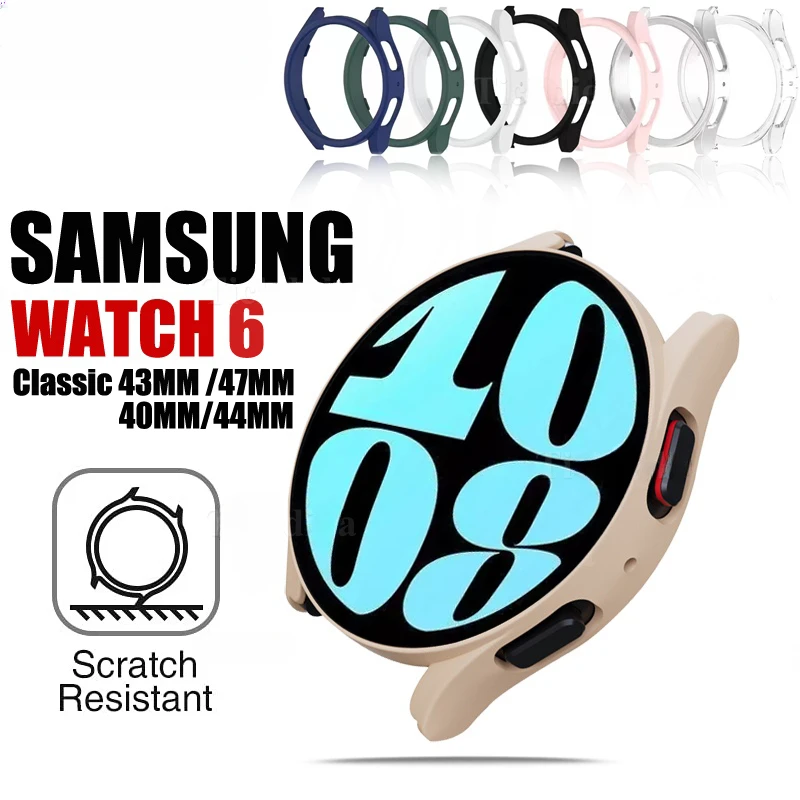 

Matte PC Case for Samsung Galaxy Watch 6 Classic 47mm 43mm 44mm 40mm Hard Frame Bumper Cover for GalaxyWatch 5 4 Classic 46mm