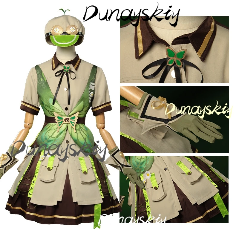 نيكي تأثيري أنيمي إنفينيتي نيكي الأخضر لوليتا فستان شعر مستعار العالم المفتوح مجموعة الغابات دعوى هالوين المرأة الزي المخصص