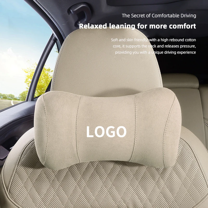 Car Suede Headrest Memory Cotton Neck Pillow For BMW Performance F30 F10 E90 F20 E46 E60 E70 E39 E36 E87 X7 E92 Auto Accessories