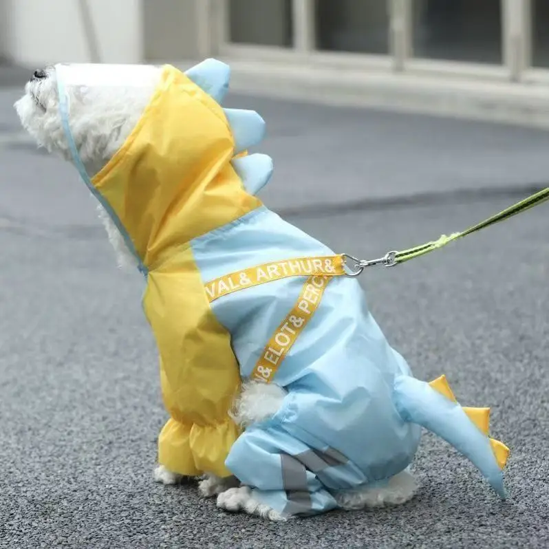 

Pet Dog Raincoat Fashionable Pet Hooded Raincoat Jumpsuit Waterproof Dog Jacket Pet Raincoat Big Rain Poncho
