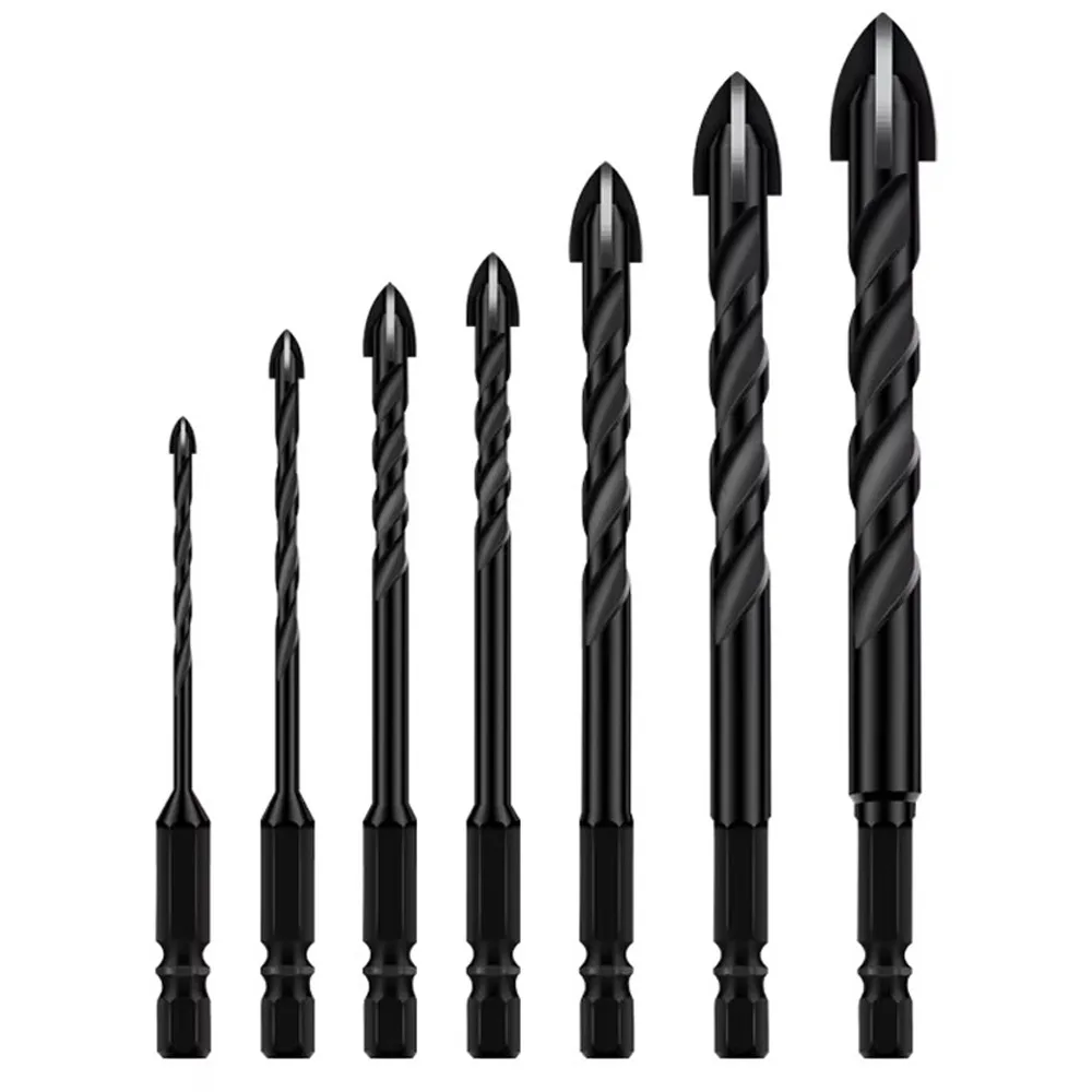 

3-12mm Cross Hex Tile Drill Bit Set Precision Ground Professional Hard Alloy Drill Bit Multifunction Hole Opener Metal Drilling