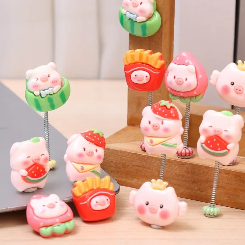 Cute Watermelon Pig Car Ornament Center Console Screen Navigation DIY Resin Electric Jewelry Auto Craft Decoration Accessories