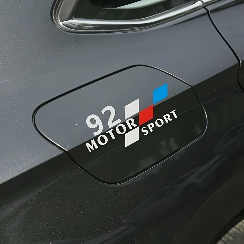 1pc 98/95/92 Motor Sport Cutout Vinyl Sticker, Waterproof Fuel Tank Gas Cap Reminder Decal