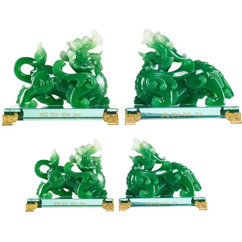 

Imitation jade pi xiu- Decorative statue，Resin modern art sculpture Home Living Room Office Feng Shui Statue