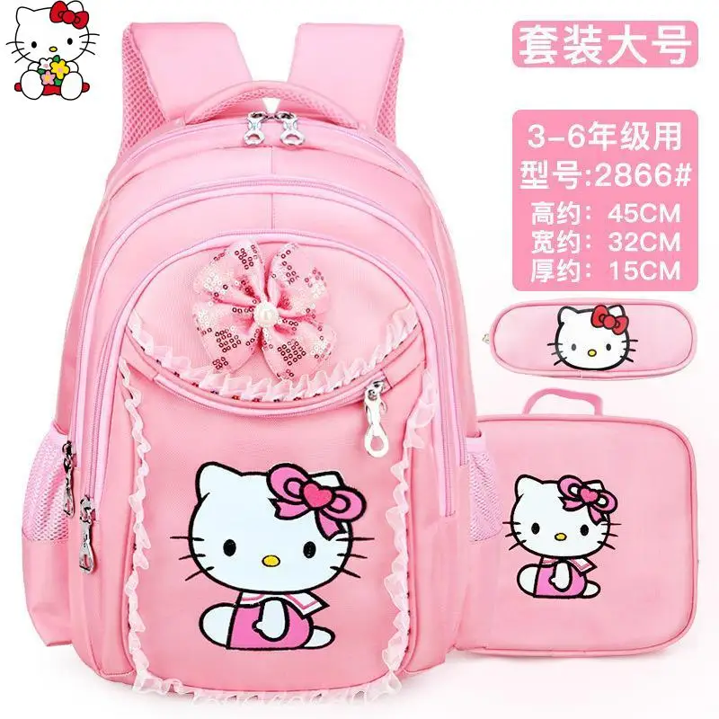 

Cute Cartoon Hello Kittys Children Backpack Spinal Protection Lighten The Burden Good-Looking Waterproof Schoolbag Fashion Gift