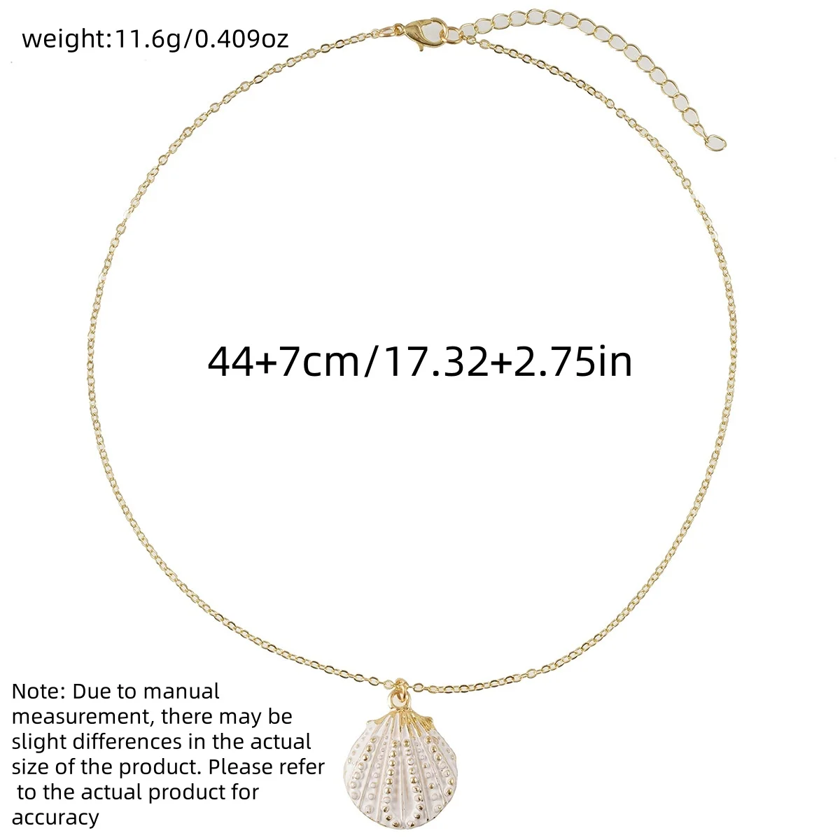 العصرية الذهب اللون سلسلة العنصر البحري الأبيض شل قلادة قلادة للنساء طوق الشاطئ الرقبة مجوهرات هدايا عيد الحب