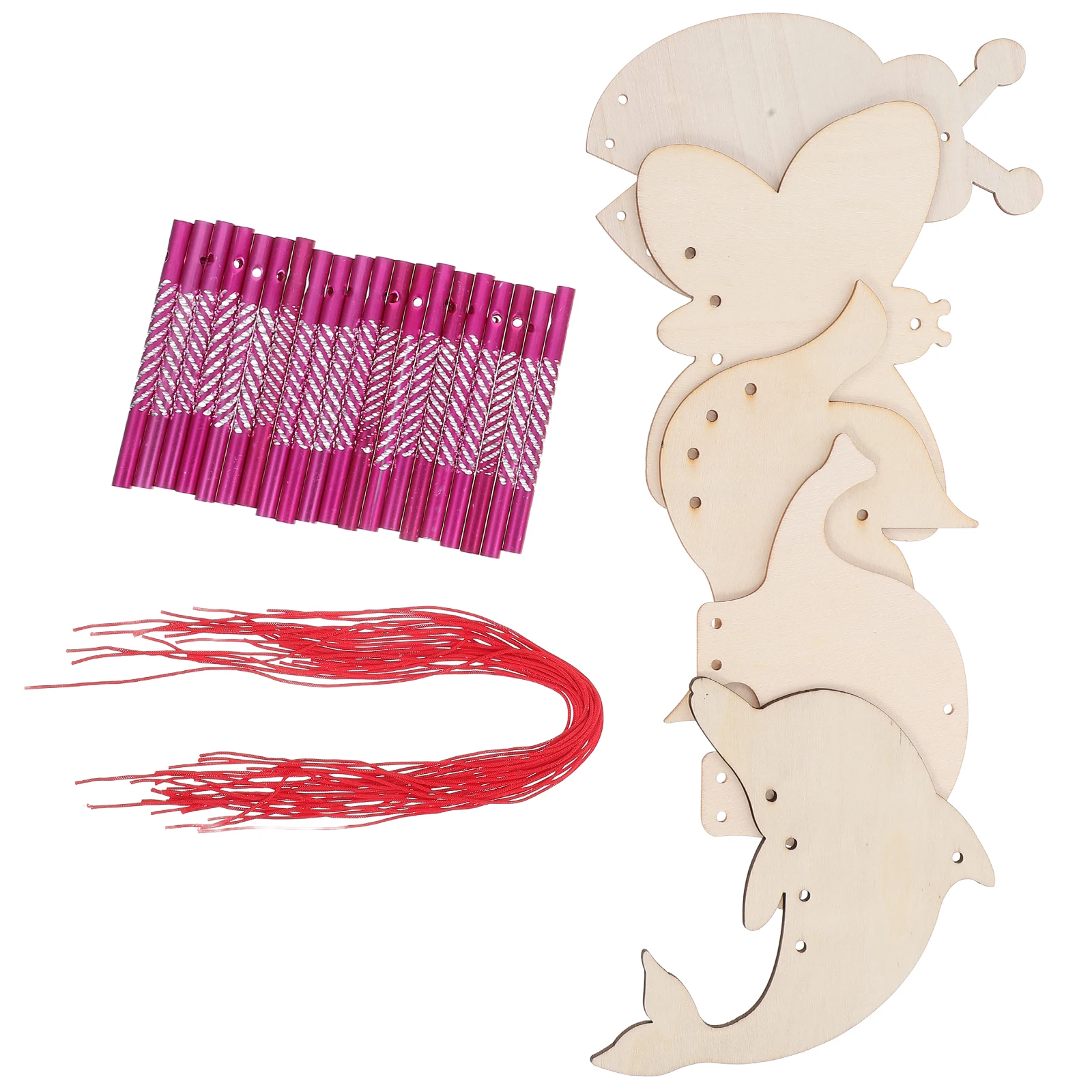 

5 Sets Coloring Wind Chimes Craft Supplies Wooden DIY Projects Kids Bulk Gifts Outdoor Small Educational Toys Creative Fun Wind