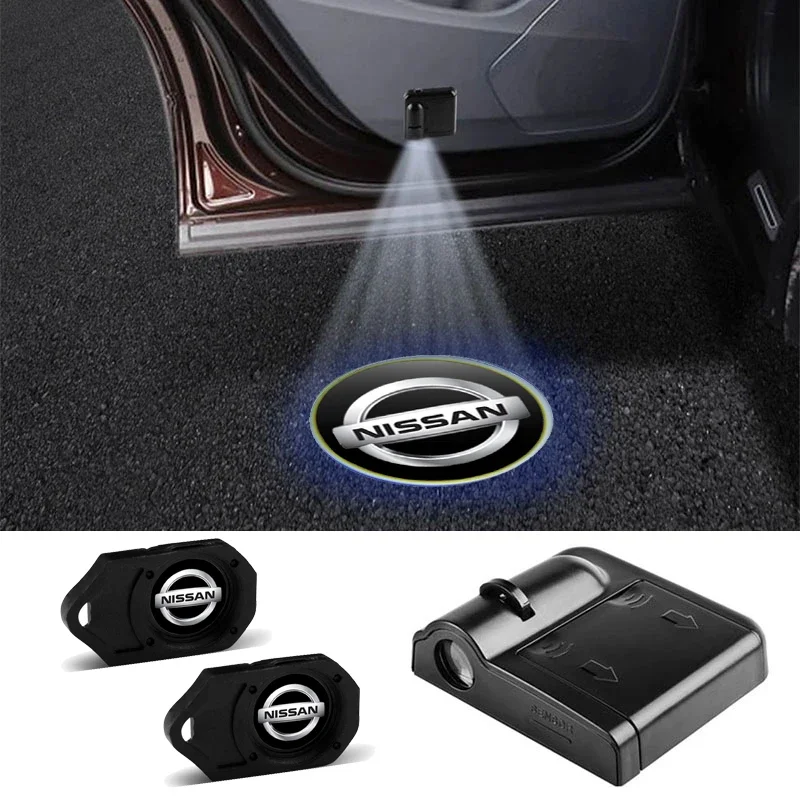 Car Door 3D Wireless Projector Lamp HD Welcome Lights Accessories For Nissan Qashqai j11 j10 Juke X Trail t32 Tiida Leaf Versa