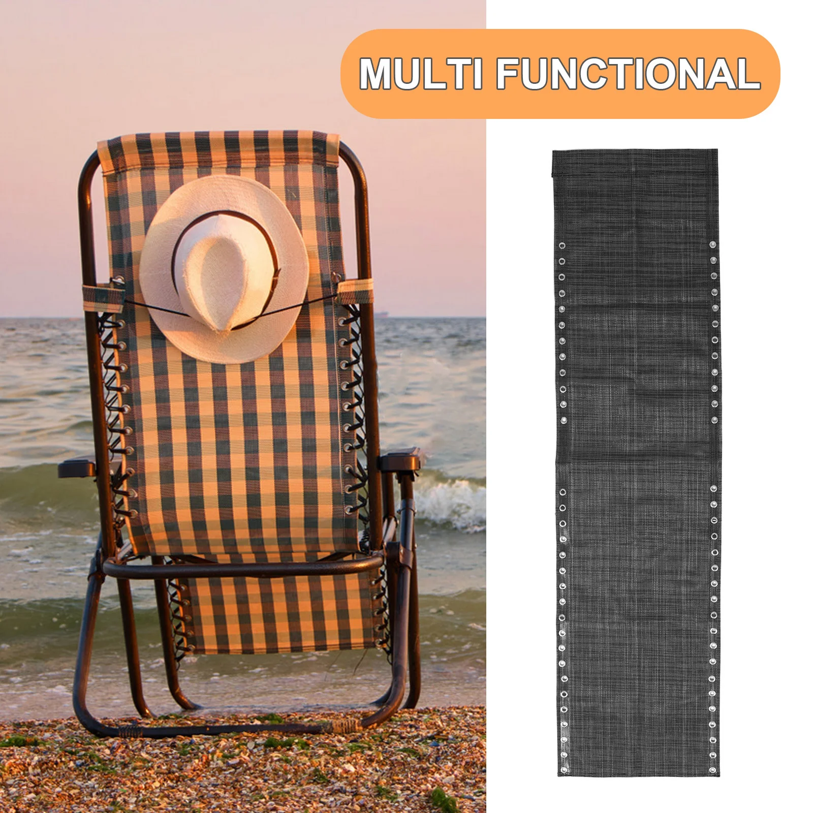 1 conjunto de acessórios reclináveis versáteis, kit de reparo de cadeira de pátio de tecido de malha respirável, fácil instalação, alças ajustáveis