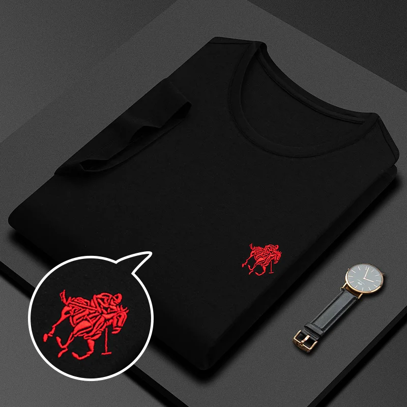 Summer New Exquisite Embroidered Short sleeved T-shirt for Men Luxury Brand Pure Cotton Comfortable Breathable Casual T-shirt