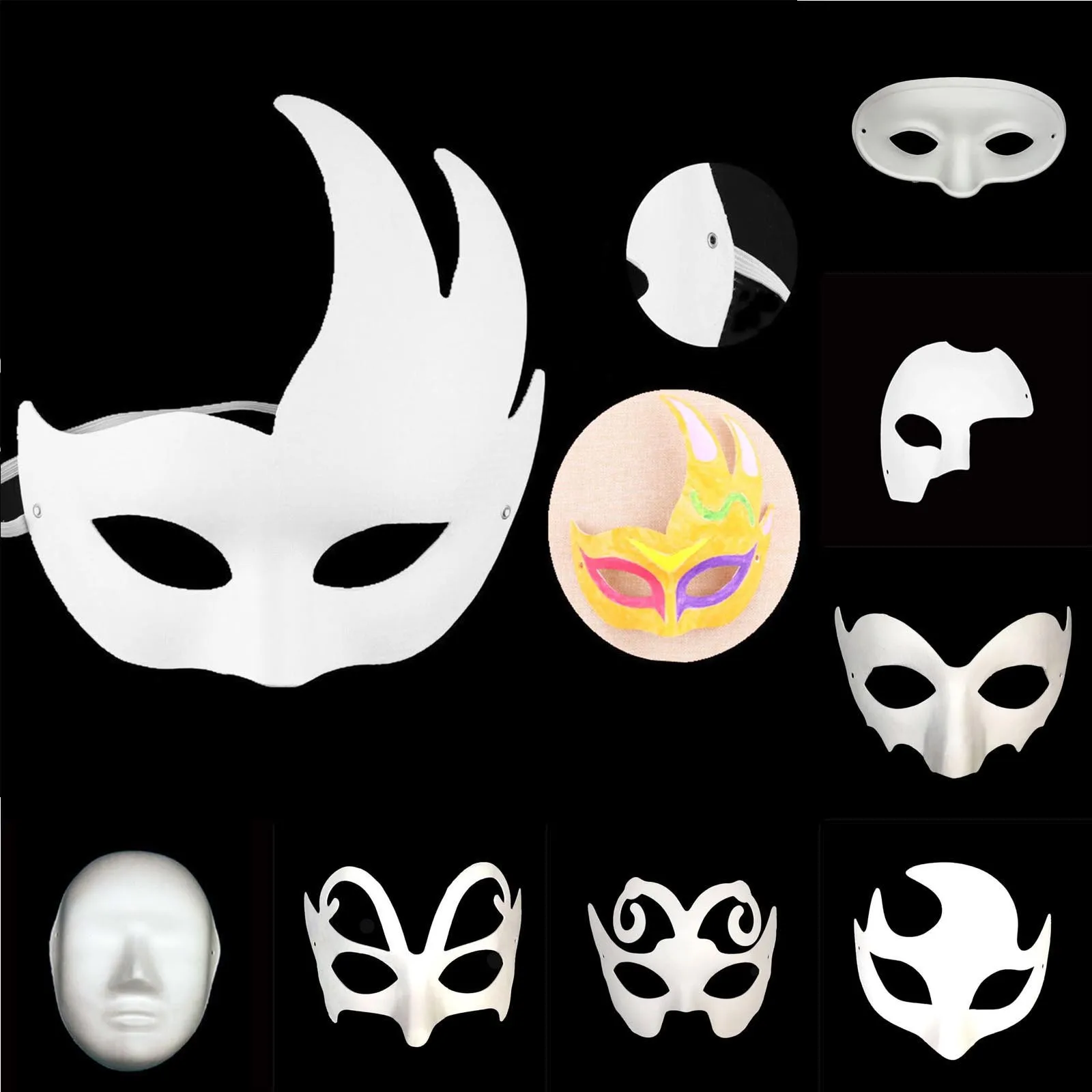 DIY Paper White Masks Create Artistic Craft From Theater And Festivals Carnival Costumes Party Masquerade Women Men Painting Toy