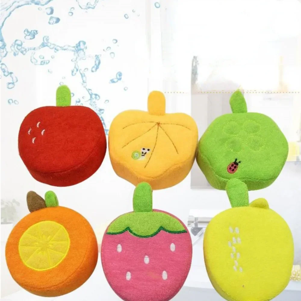 Creative Baby Bathing Sponge Wipe Cartoon Fruit Animals Children Bath Brush Towel Rubbing Shower Scrubbers Cleaning Accessories