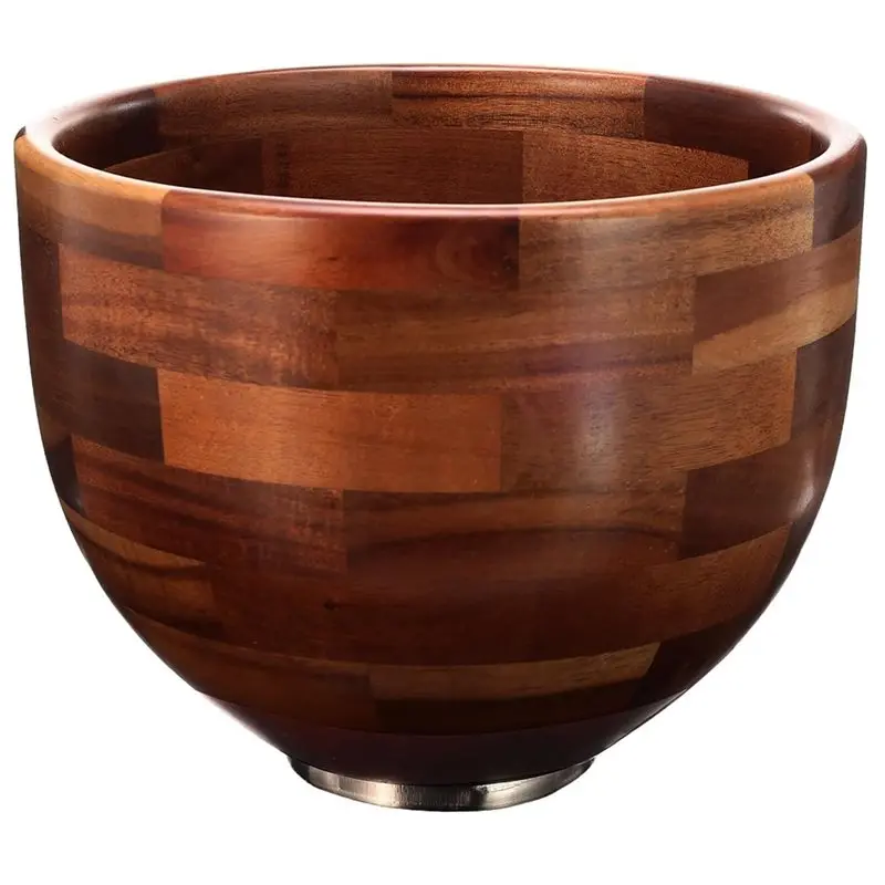 

ABRU-Bowl For Kitchenaid, Wood Mixing Bowl For Kitchenaid 4.5& 5 QT Tilt-Head Stand Mixer, With Stainless Steel Locking Base