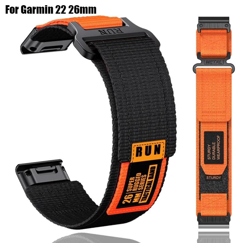 Garmin 20 22 26mm 나일론 루프 스트랩 5 Plus 6 7Pro Easy Fit 손목 밴드 시계 밴드 Fenix ​​6x 7XPro 5XPlus 3 팔찌 Tactix7 벨트
