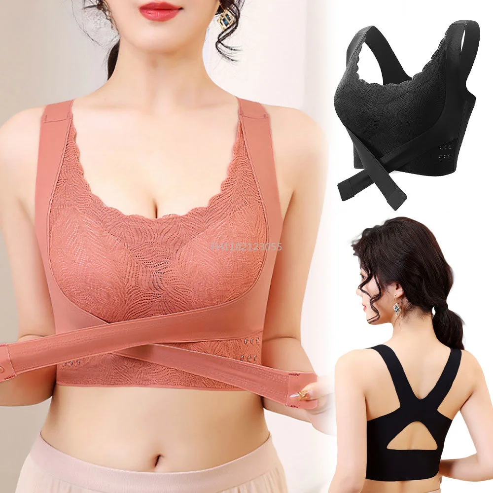 Falls süßer sexy BH für Frauen nahtlose drahtlose Bra lettes Push-up Sport-BH Top bequeme Spitze Büstenhalter Damen Dessous M-XXXL