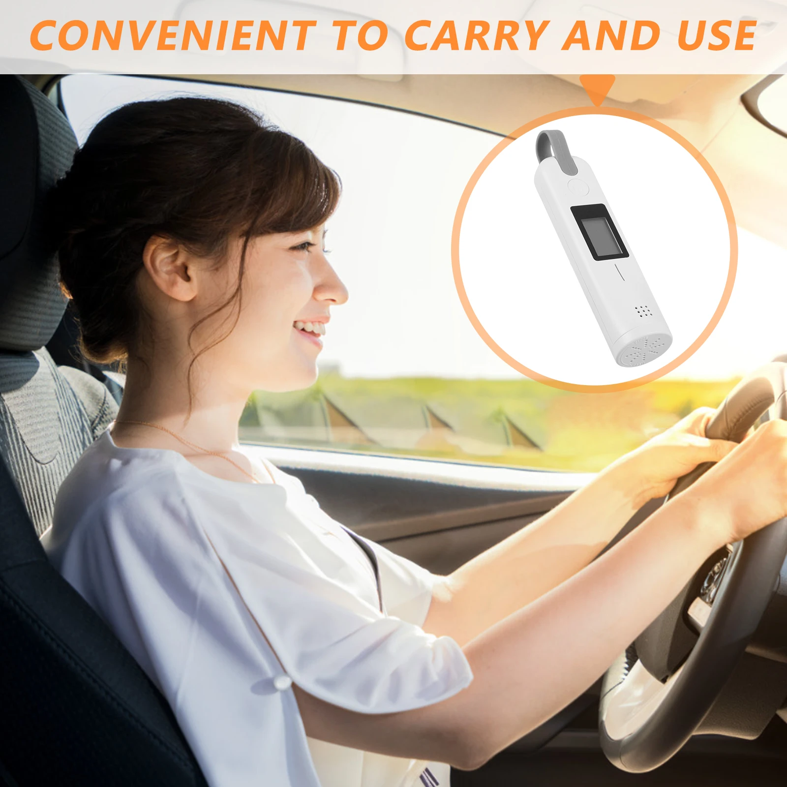 

Alcohol Tester Portable Breathalyzer Mini Alcohol with Digital Display White Color No Included