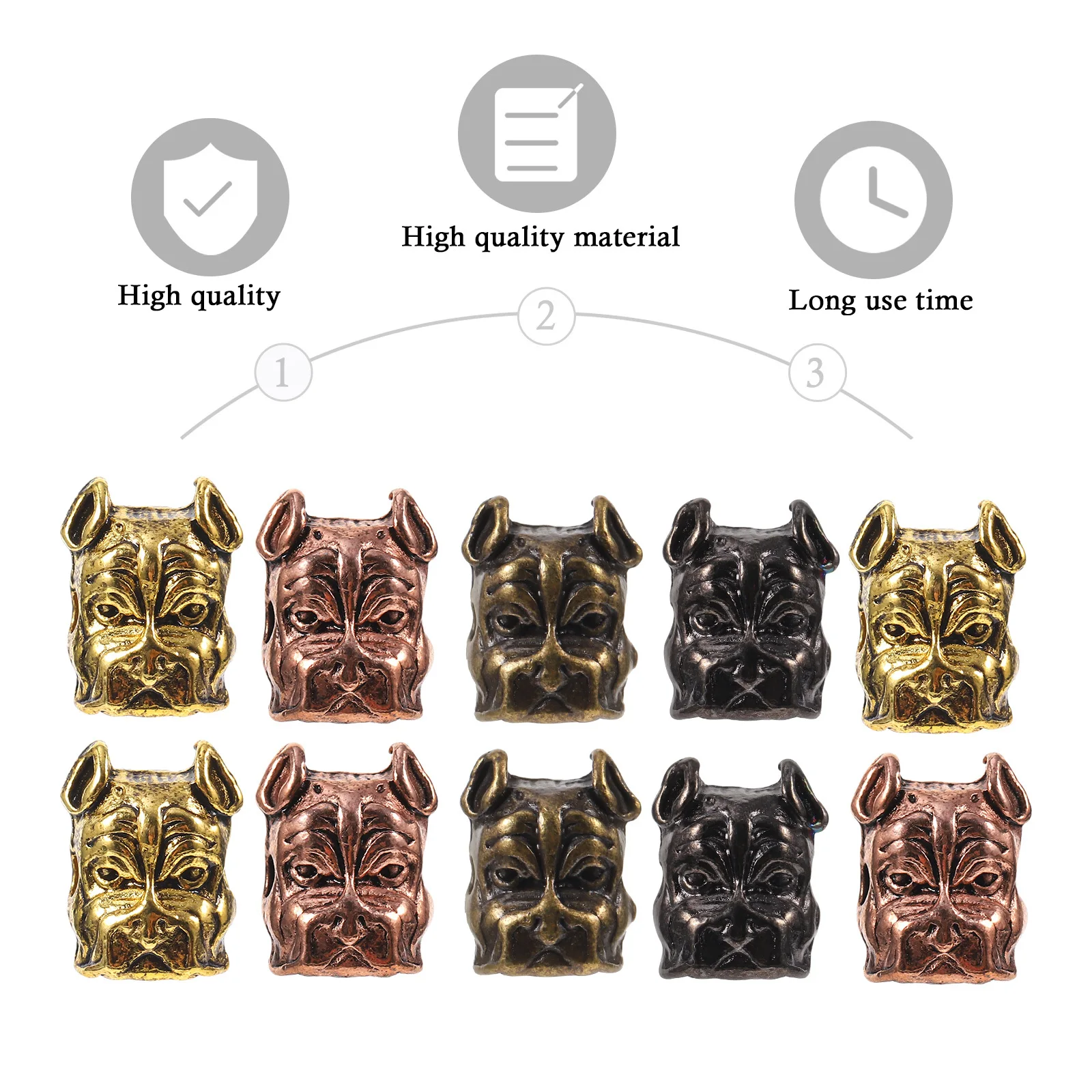 10개 합금 개 머리 모양 커넥터 참 장식 패션 DIY 쥬얼리 제작 액세서리 스페이서 비즈 팔찌 목걸이용