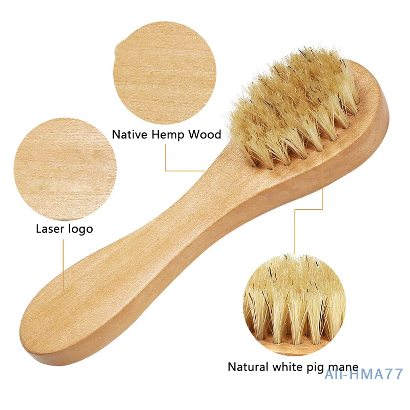 1 Pc Natuurlijke Gezicht Borstel Haren Exfoliërende Gezicht Borstels Houten Vrouw Man Huidverzorging Droog Lichaam Borstel Massager Scrubber Gereedschap