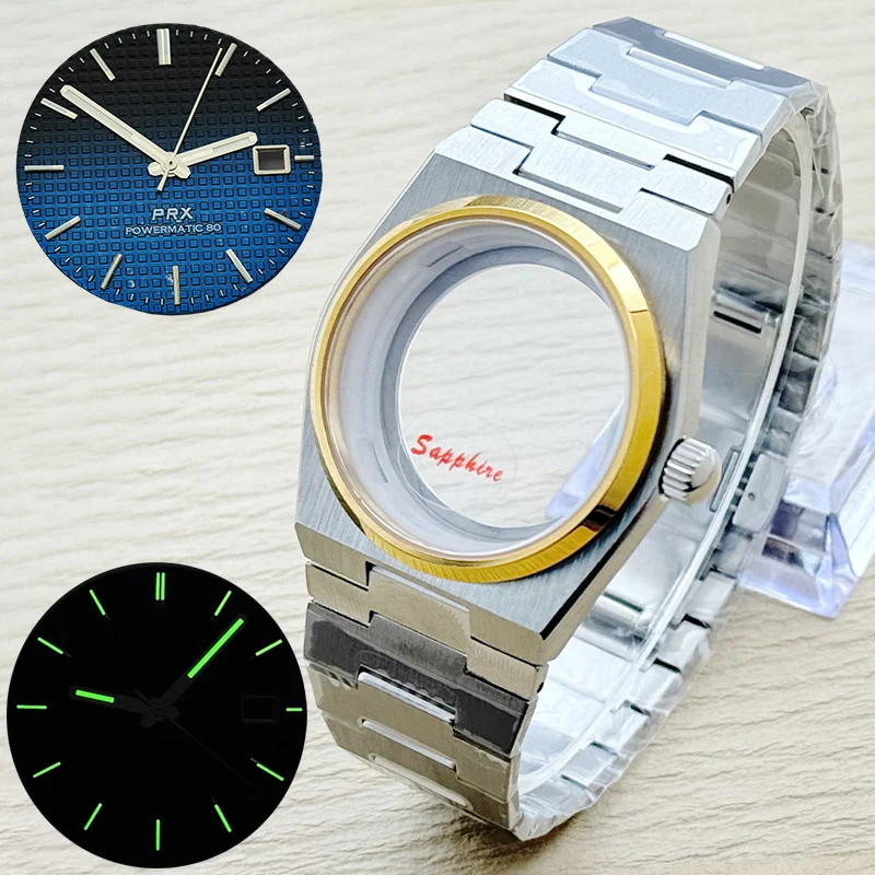 

Mod PRX Super Player Case Sapphire Glass Watch Cases Fits NH35 4R35 NH36 Movement Transparent Back Cover PRX Watch Case Parts