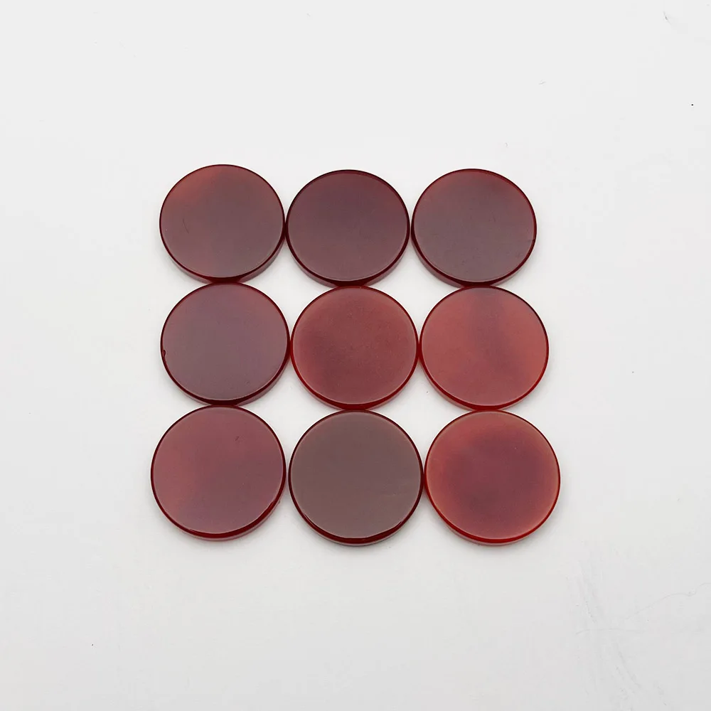 fashion NEW good Natural gem stone red agate Double flat round cabochon 25MM 12PC Ring Earring DIY necklace Accessories no hole