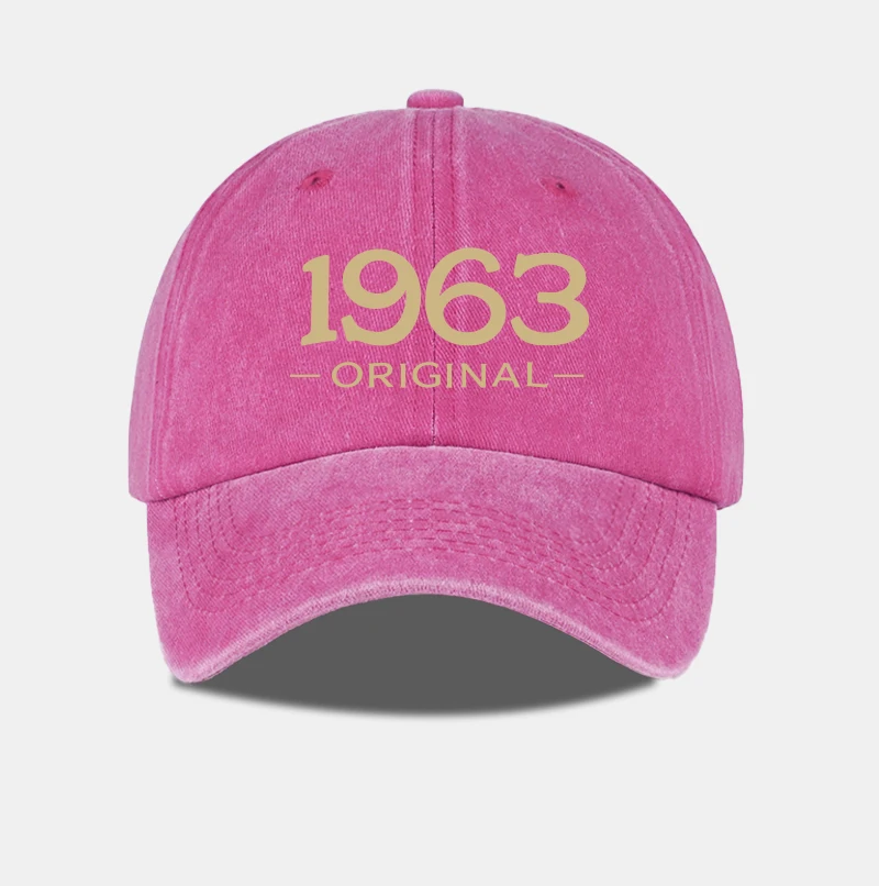 Retro 1963 Original Bedruckte Gewaschene Baseballkappe - Verstellbar, Outdoor, Casual, Unisex, Dad Cap - Vatertagsgeschenk – Detail 5
