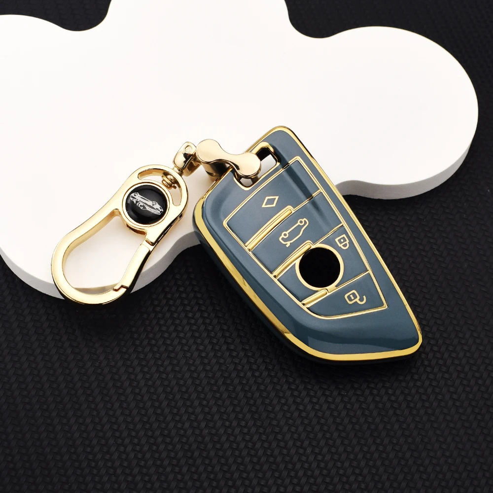 4 Buttons Soft TPU Key Case for BMW X1 X3 X4 X5 G05 X6 X7 Fit for F20 G20 G30 F15 F16 G11 Protective Holder Key Chain Accessory