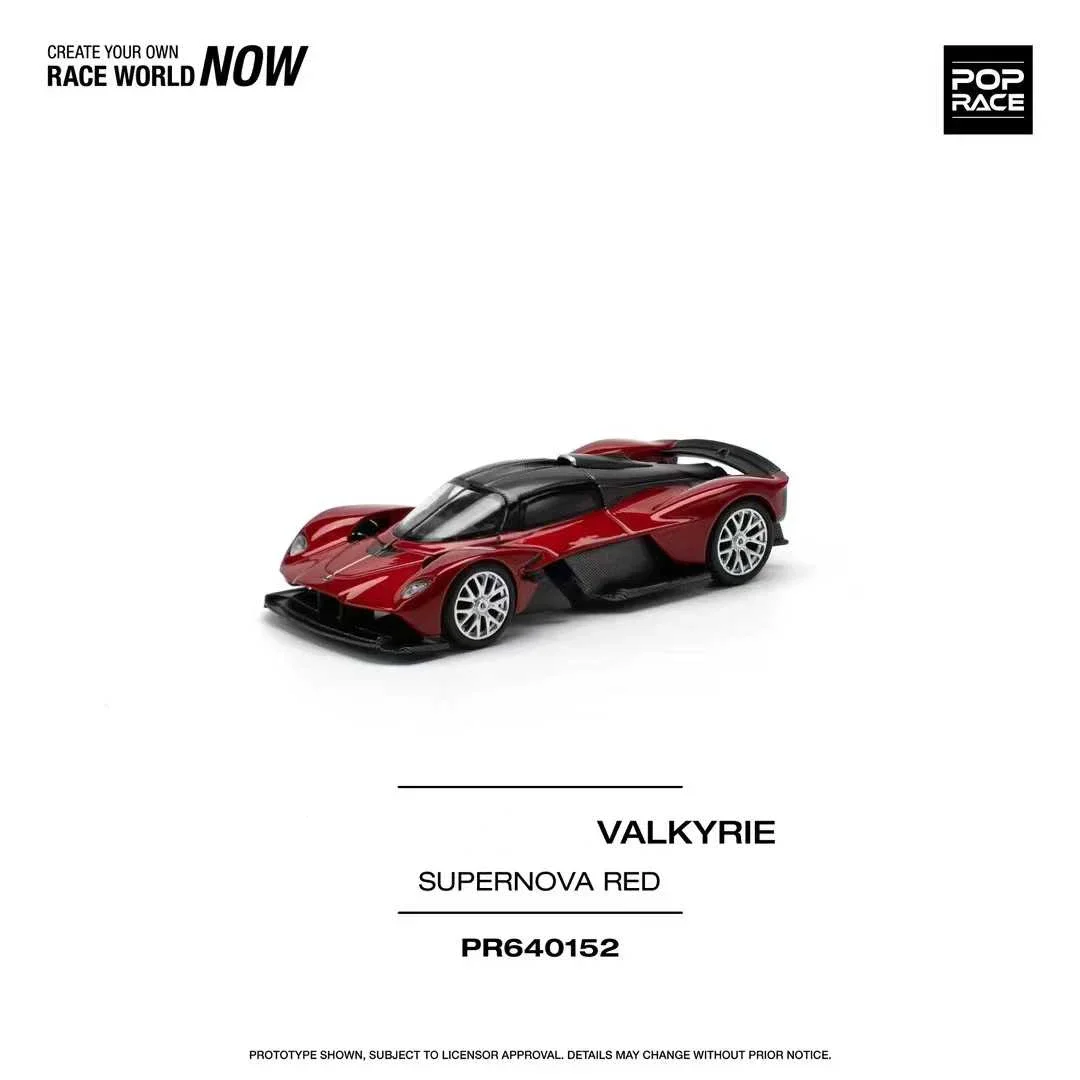 PreSale 1:64 POP Race Valkyrie V12 Supernova Red Openable Hood Diecast Diorama Car Model Toy