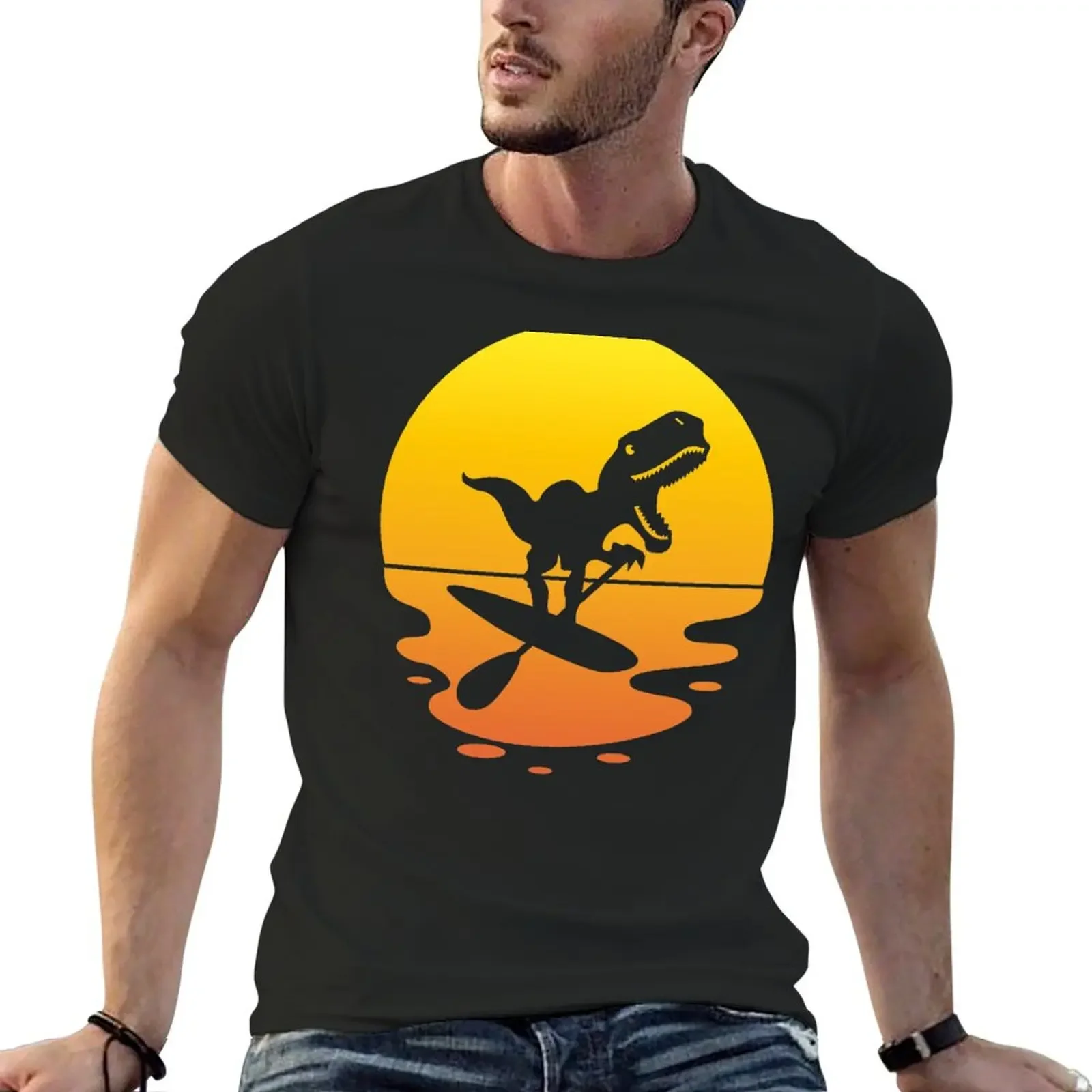 SUP Stand Up Paddle T-Rex T-Shirt cheap stuff man t shirt oversized Men's t-shirt